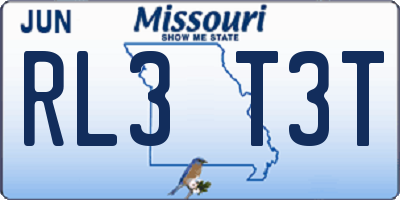 MO license plate RL3T3T