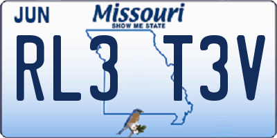MO license plate RL3T3V