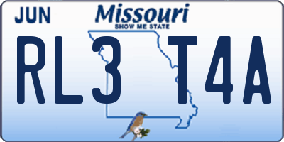 MO license plate RL3T4A
