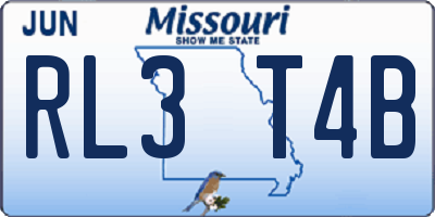 MO license plate RL3T4B