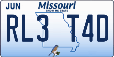 MO license plate RL3T4D