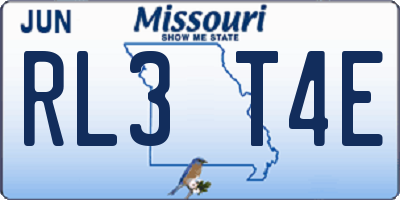 MO license plate RL3T4E