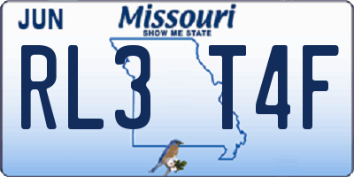 MO license plate RL3T4F