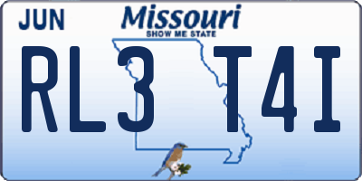 MO license plate RL3T4I