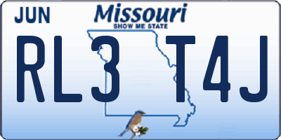 MO license plate RL3T4J