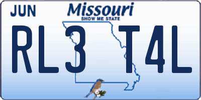 MO license plate RL3T4L