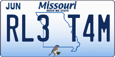 MO license plate RL3T4M