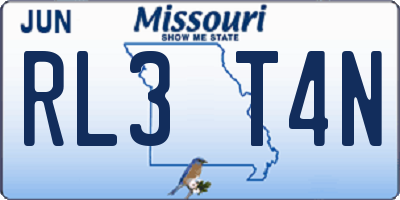 MO license plate RL3T4N