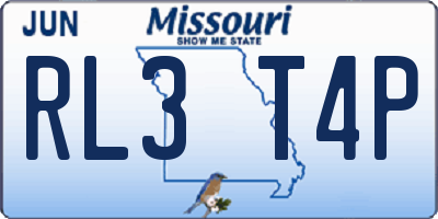 MO license plate RL3T4P