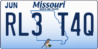 MO license plate RL3T4Q