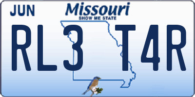 MO license plate RL3T4R