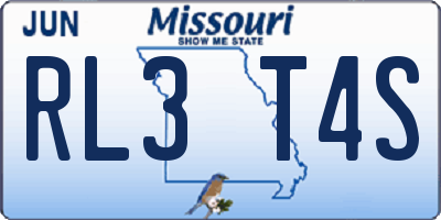 MO license plate RL3T4S