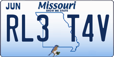 MO license plate RL3T4V