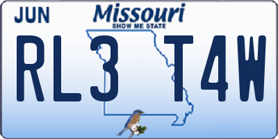 MO license plate RL3T4W