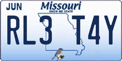 MO license plate RL3T4Y