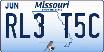 MO license plate RL3T5C