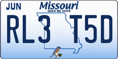 MO license plate RL3T5D