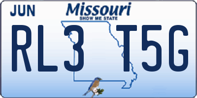 MO license plate RL3T5G