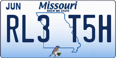 MO license plate RL3T5H