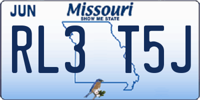 MO license plate RL3T5J