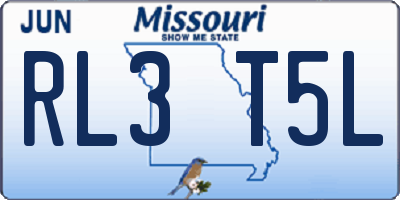 MO license plate RL3T5L