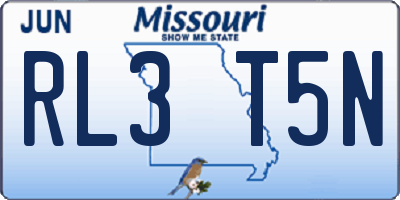 MO license plate RL3T5N