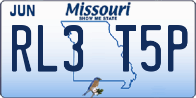 MO license plate RL3T5P