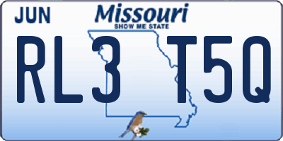 MO license plate RL3T5Q