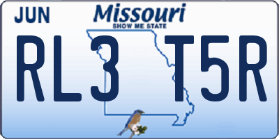 MO license plate RL3T5R