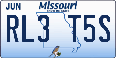 MO license plate RL3T5S