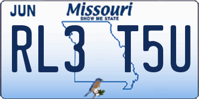 MO license plate RL3T5U