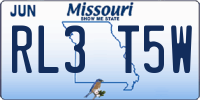 MO license plate RL3T5W