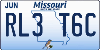 MO license plate RL3T6C