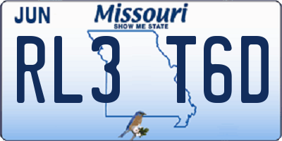 MO license plate RL3T6D