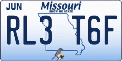 MO license plate RL3T6F