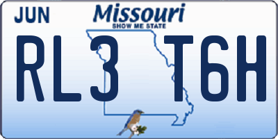 MO license plate RL3T6H