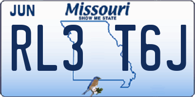 MO license plate RL3T6J
