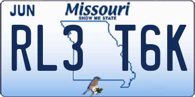 MO license plate RL3T6K