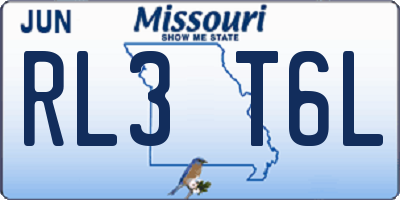 MO license plate RL3T6L