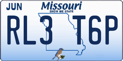 MO license plate RL3T6P