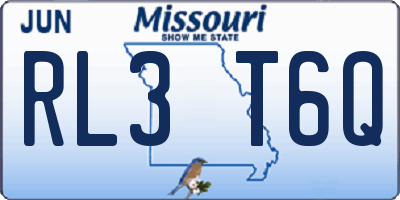 MO license plate RL3T6Q