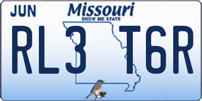 MO license plate RL3T6R