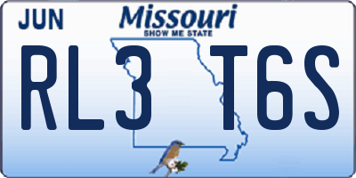 MO license plate RL3T6S
