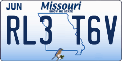 MO license plate RL3T6V
