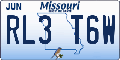 MO license plate RL3T6W