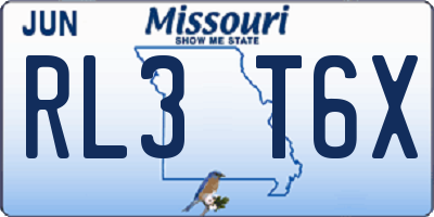 MO license plate RL3T6X