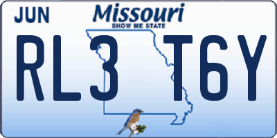 MO license plate RL3T6Y