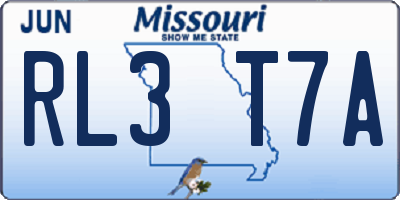 MO license plate RL3T7A