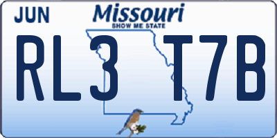 MO license plate RL3T7B