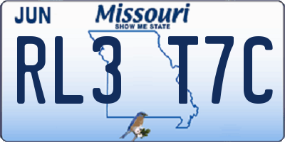 MO license plate RL3T7C